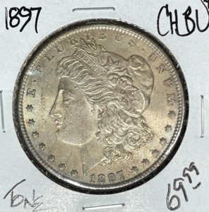 1897 MORGAN SILVER DOLLAR ~ CH/BU+ ~NICE TONED COIN~ REF #D/S - Picture 1 of 2
