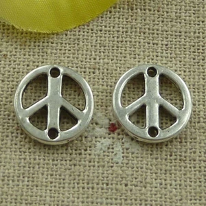 Envío Gratis 160 Piezas Conectores Símbolo Paz Plata Tibetana 14mm L-3317 - Imagen 1 de 4