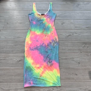 Hot Miami Styles Womens Multicolor Tie Dye Tank Bodycon Midi Dress Size Small - Picture 1 of 7