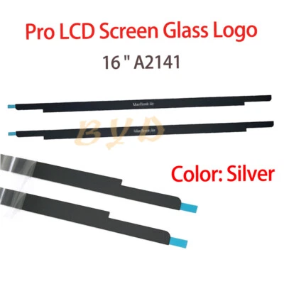 LCD Screen Bezel Front logo Glass Cover Silver For Macbook Pro Retina 16" A2141 - Image 1 of 4