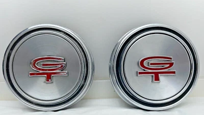 1968 1969 Mustang Dog Dish Cap Rim Center Trim Wheel Cover Emblem Pair - Image 1 of 4