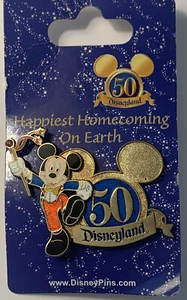 New Disneyland Enameled Pin 50 Year Celebration Mickey Mouse 2005 Pin Trading - Picture 1 of 9