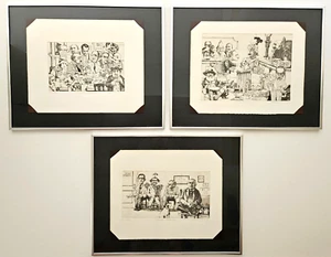 Framed Charles Bragg Etchings, Suite of 3 "Diminished Capacity", Signed, COA - Picture 1 of 12