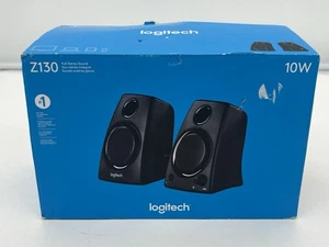 NUOVI altoparlanti per laptop compatti Logitech Z130 Full Stereo Sound jack 3,5 mm - Foto 1 di 5