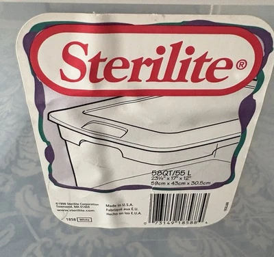 Vintage Sterilite Storage Box 58qt/55L 59cmx43cmx30.5cm - Image 1 of 4