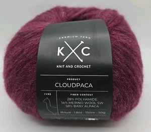 K & C Premium Yarn Cloudpaca "Persian Red" 1.8oz/50g/ 164yds Medium Weight #4 - Picture 1 of 6
