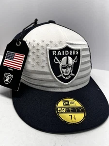 New Era Raiders 2019 Draft Spotlight 5950 Fitted cap hat Blue white size -7 1/8 - Picture 1 of 9