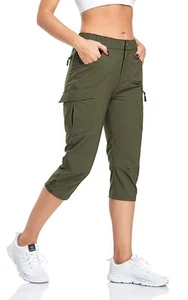 Women's Hiking Cargo Pants Quick Dry Outdoor Camping Capris Water Resistant U... - Picture 1 of 7