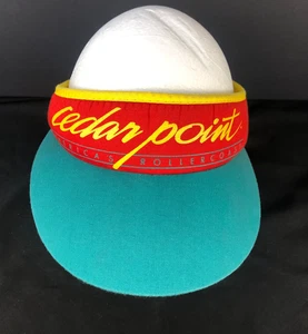 Vintage 90's Cedar Point Visor America's Roller Coast VTG Red Blue Yellow - Picture 1 of 8