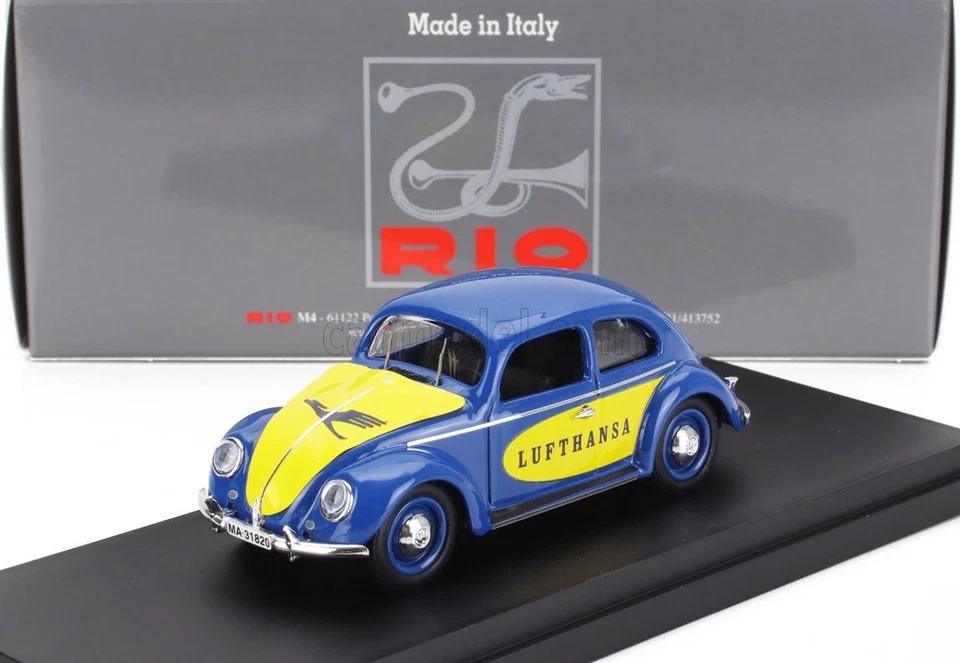 1 43 RIO Volkswagen Beetle Maggiolino Kafer Lufthansa 1957 Blue Yellow RIO4748