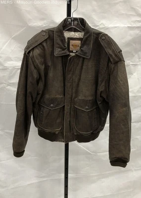 Chaqueta de cuero marrón Hardrock para hombre con logotipo ropa exterior pequeña estilo Nashville Foto 1 de 4