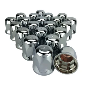 ALCOA 20 33mm Chrome Push On Hex Lug Nut Cover with Flange, Interior Metal Clips - Picture 1 of 4