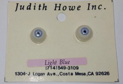 De colección Judith Howe Inc Hecho a Mano Muñeca Ojos Respaldo Plano Superior 10mm Lt Azul BW3-11 Foto 1 de 4
