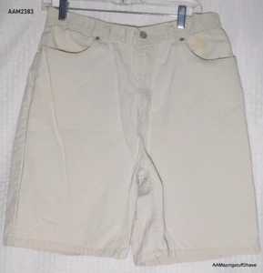 Women's Vintage Faded Glory Antique Off White Denim Shorts Size 14 High Waisted - Picture 1 of 10