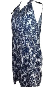 Converse One Star A-Line Casual Cotton Dress White and Blue Floral Size XL 14-16 - Picture 1 of 10