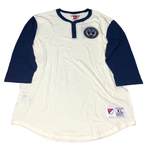 Mitchell & Ness Philadelphia Union MLS Icon Henley Top Buttoned T-Shirt Size XL - Picture 1 of 10
