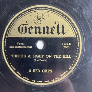 10" 78 RPM-5 Red Caps-Don't Fool With Me!/There's a Light on the Hill/Gennett - Picture 1 of 4