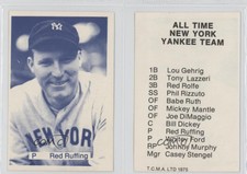1975 TCMA All Time New York Yankee Team Black Red Ruffing HOF