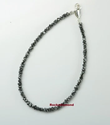 8.02 Carat Natural Red Color Loose Rough Diamond Beads 6.5" Bracelet with Silver - Image 1 of 4