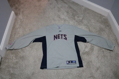 New Jersey Nets Reebok NBA Authentic Shooting Shirt Sz M Cover