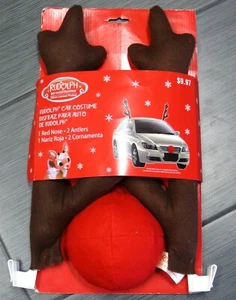 NUOVO Natale Rodolfo il Naso Rosso Renna AUTO SUV COSTUME Naso Rosso Corna - Foto 1 di 3