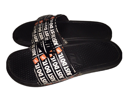 Sandali Nike JDI Benassi stampa slider neri 631261 016 just do it taglia 14