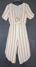 O'neill Sleeveless Striped Jumpsuit Casual Size Large Short Sleeves