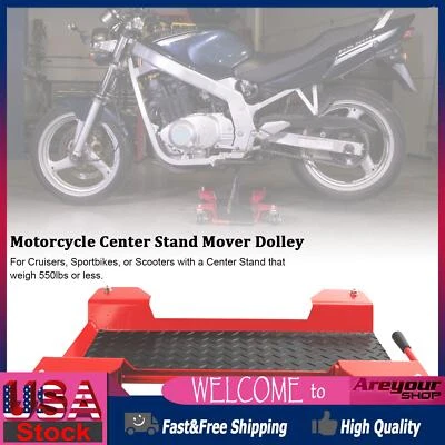 Motorcycle Centre Stand Moving Dolly Trolley Platform 360 Degree Casters  250kg, - Image 1 of 4