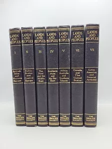 Lands and Peoples Complete VTG Book Lot Volumes 1-7 The Grolier Society 1955 - Picture 1 of 22