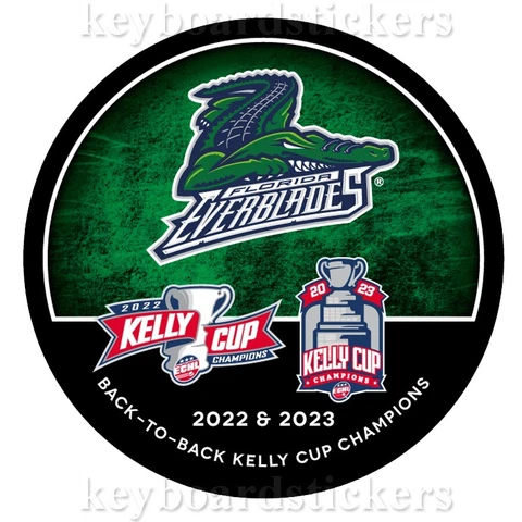 2022 - 2023 ECHL Kelly Cup Champions Florida Everblades Back to Back Hockey Puck Cover