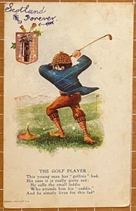 Postal de San Valentín de vinagre ~ EL JUGADOR DE GOLF ~ Hombre en el campo de golf golpea bola ~ Poema - Imagen 1 de 2