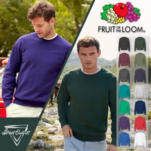 Mens Sweatshirt Jumper Classic Sweater Pullover Casual Top Fruit Of The Loom - Picture 1 of 17