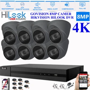 HIKVISION HILOOK 8MP CCTV 4K UHD DVR 4CH 8CH SYSTEM CÁMARA EXTERIOR KIT DE SEGURIDAD - Imagen 1 de 27