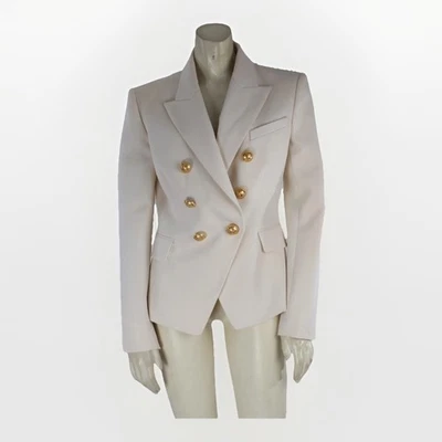 BALMAIN Cream Wool Button Down Blazer Size 38 - Image 1 of 4