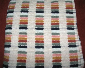 Set of (2) BROOKS BROTHERS Bath Towels (Mosaic Tiles/Stripes) TURKEY - Picture 1 of 4