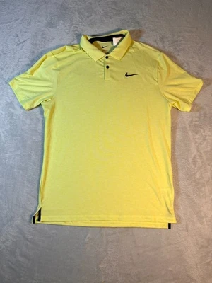 Nike Dri-FIT Tour Men's Medium Golf Polo DV3123-736 Lemon Twist Yellow Black New - Image 1 of 4