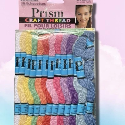 NEW Prism Craft Thread Pack 36 Pastel Colors 100% Cotton Skein 10 yds ea. - Image 1 of 4