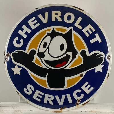 Chevrolet Enamel Sign - Ø 50cm (19.7") - Rare Garage Service Street Wall Signage - Image 1 of 4