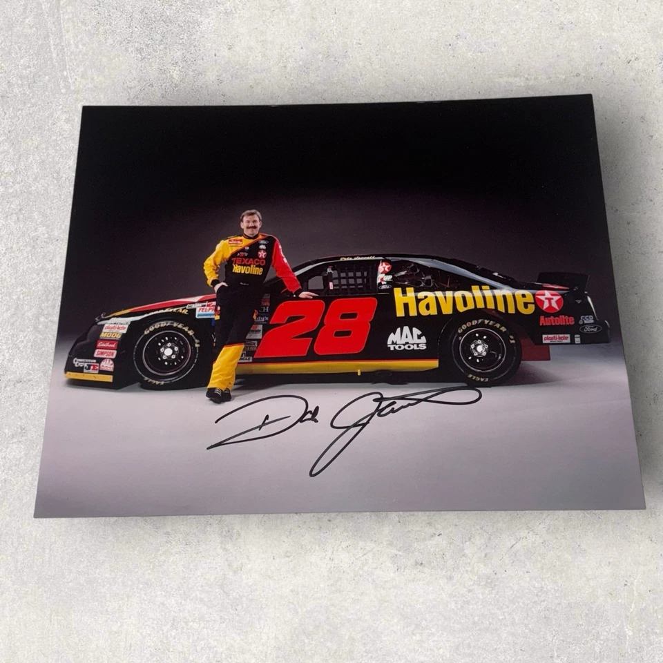 Dale Jarrett VINTAGE signed photo TEXACO HAVOLINE FORD THUNDERBIRD #28 8x10 - Image 1 of 1