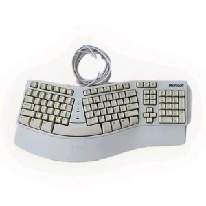 Vintage Microsoft X03-51763 Natural Keyboard Elite Ergonomic ps2 Weiß KU-0045 - Bild 1 von 5