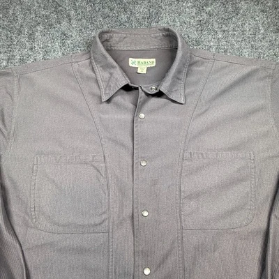 Haband Western Shirt Pearl Snap Buttons Size 2X Gray Corduroy Western touch - Image 1 of 4