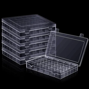 6 Pieces 36 Grids Plastic Organizer Box Clear Storage Container Plastic Jewel... - Picture 1 of 7