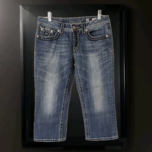 Jeans Miss Me Signature Capris Boyfriend ricamato donna taglia 30 - Foto 1 di 7