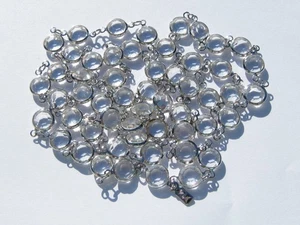 Vtg SWAROVSKI SWAN Tag~DIAMOND CLEAR & SILVER Open Back Crystal Bezel Necklace - Picture 1 of 4
