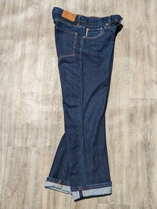 Mens Raleigh Denim Jeans Dark Selvedge White Oak Cone USA Slim Straight 32x30.75 - Picture 1 of 18