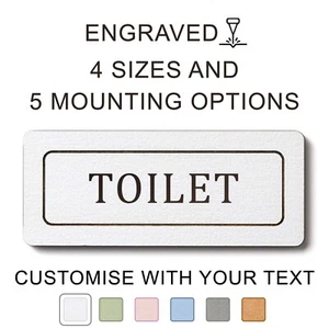 Toilet Sign / Door Sign for Bathroom or Restroom / Public WC Wooden Plaque - Picture 1 of 11