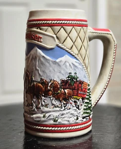 Vintage Ceramic Budweiser Beer Stein Christmas Collector's "A" Series - Picture 1 of 4