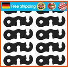 10pcs Adjustable Camping Tent Cord Rope Buckle S-Type Tensioners (Black)