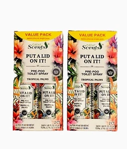 4 Pk Great Scents Put A Lid On It Pre Poo Toilet Spray Tropical Palms 1.85oz New - Picture 1 of 6