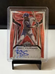 2023 Leaf Metal FIRE Wave #BA-DS1 Darryl Strawberry Blue Auto # 2/3 - Picture 1 of 2